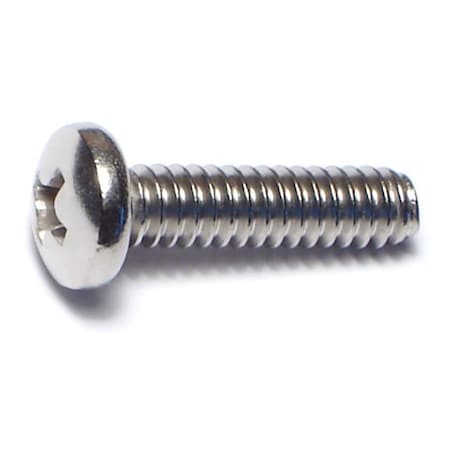 Midwest Fastener #10-24 x 3/4 in Phillips Pan Machine Screw, Plain 18-8 Stainless Steel, 100 PK 07113